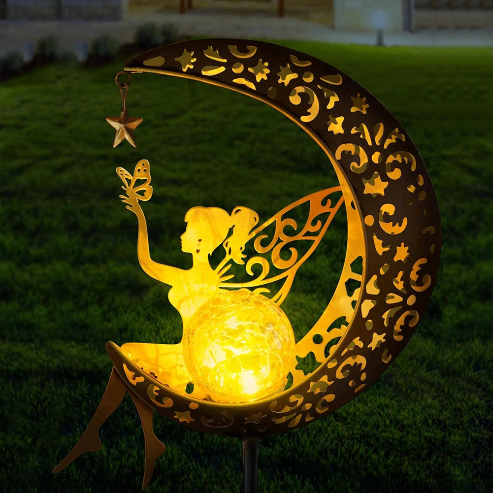 Fairy Moon Figurine Stake Light