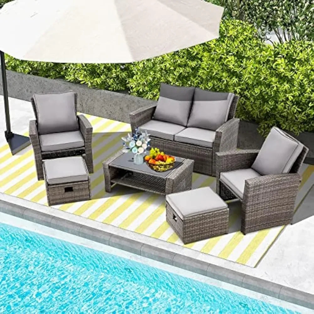 6 Piece Patio Furniture Set,