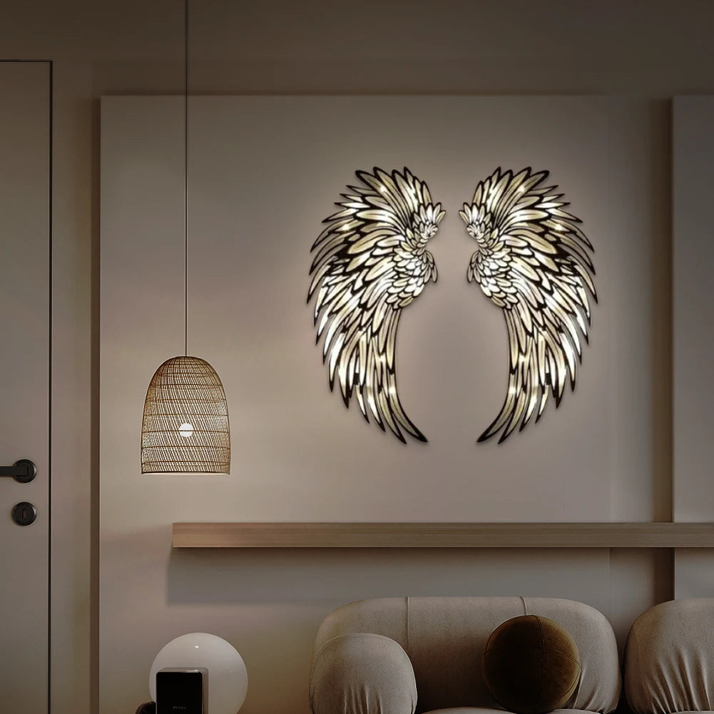 Angel Wings Wall Decoration with Lights