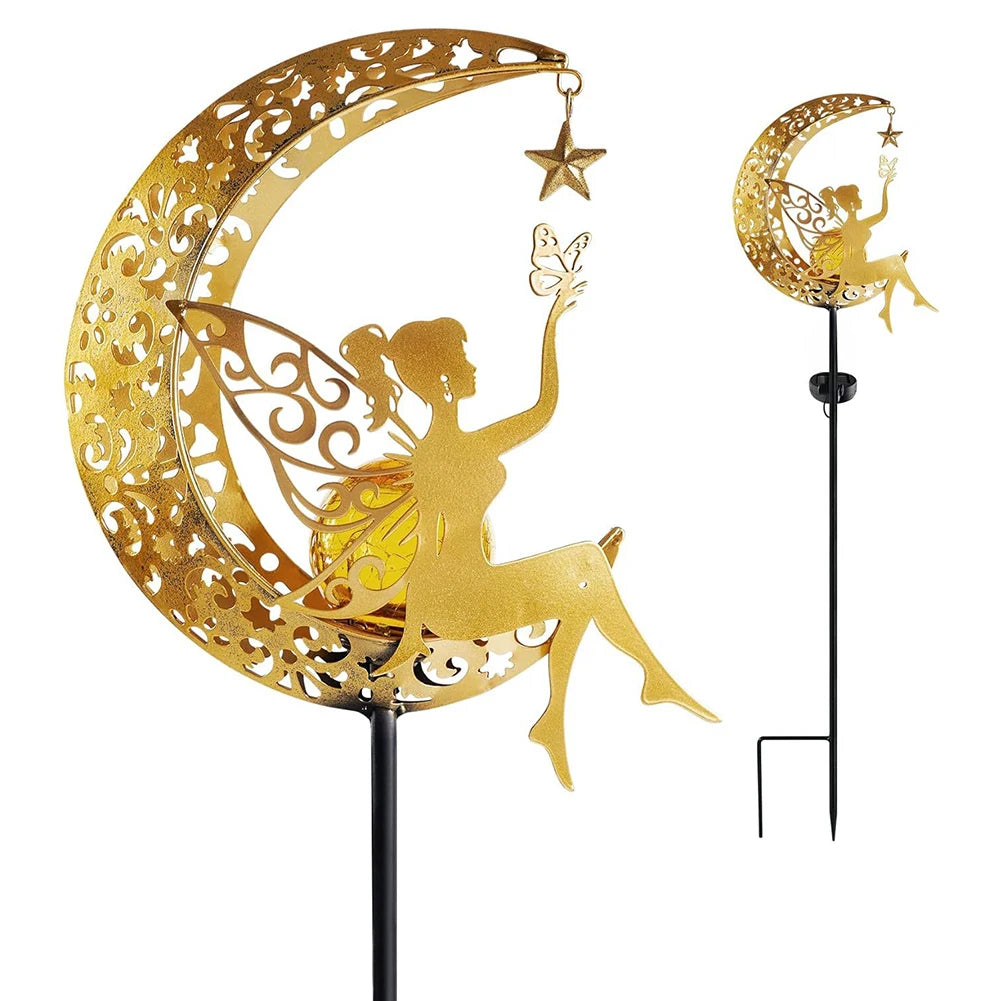 Fairy Moon Figurine Stake Light