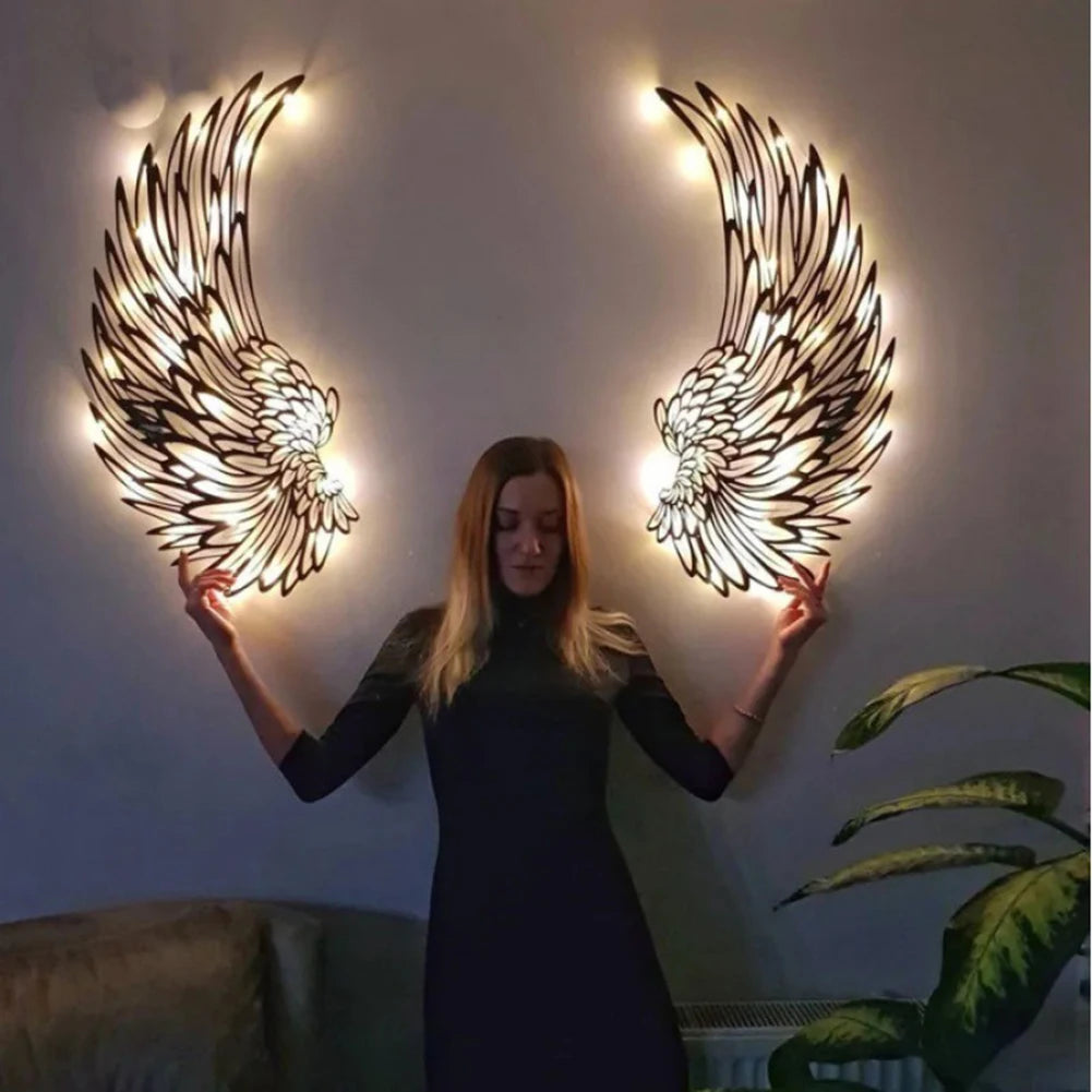 Angel Wings Wall Decoration with Lights