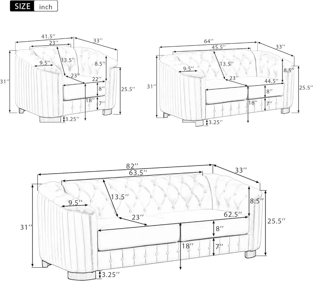 3-Piece Living Room Furniture