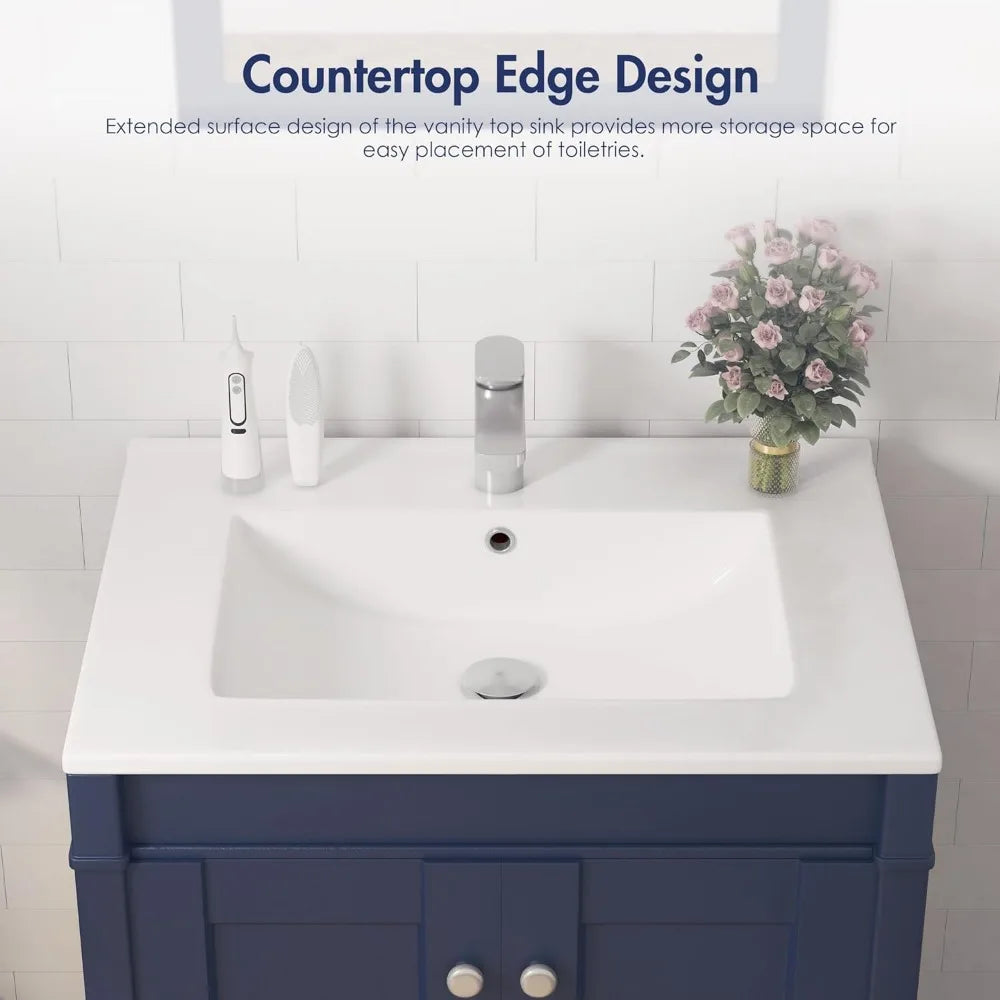 Compact Ceramic Vessel Sink for Bathroom