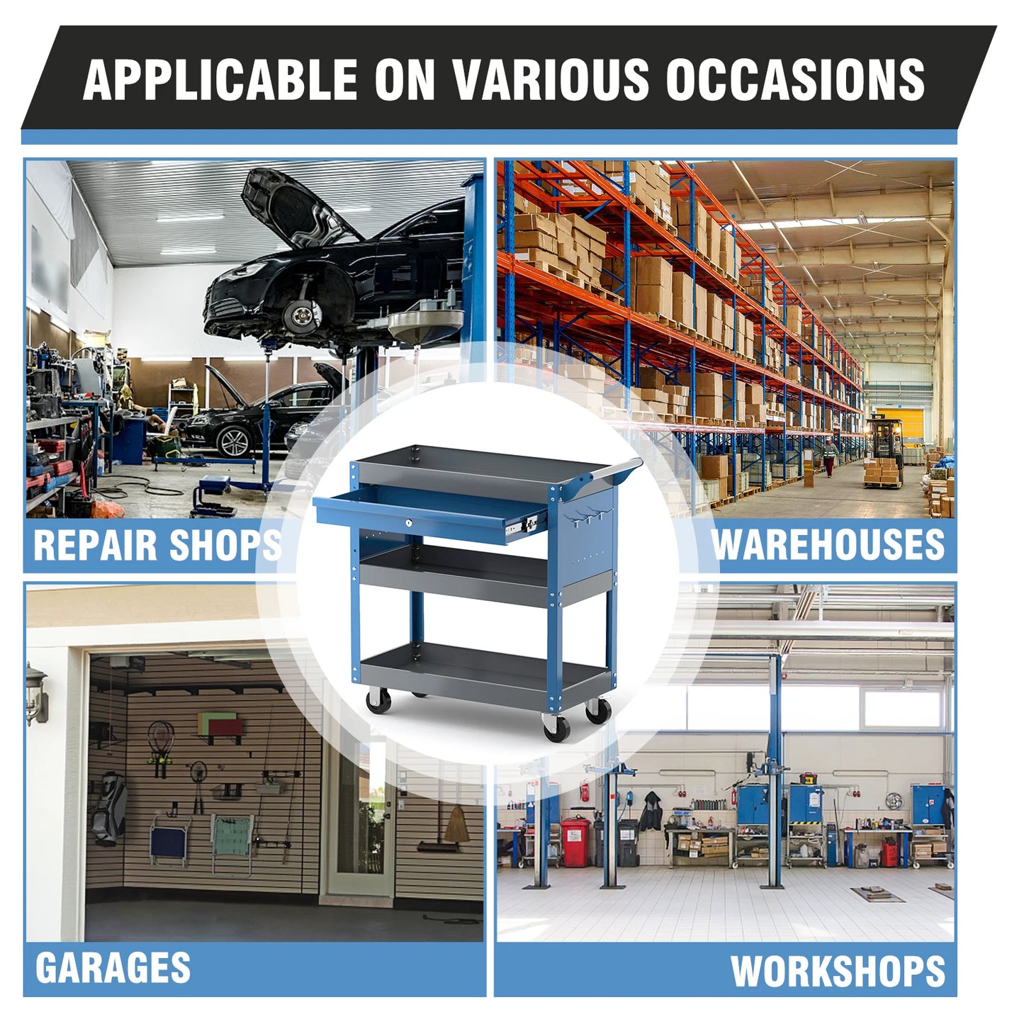 Mechanic  3 Tier Rolling Tool Cart