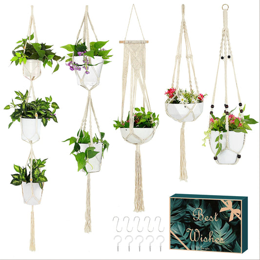 5 Packs Macrame Plant Hangers