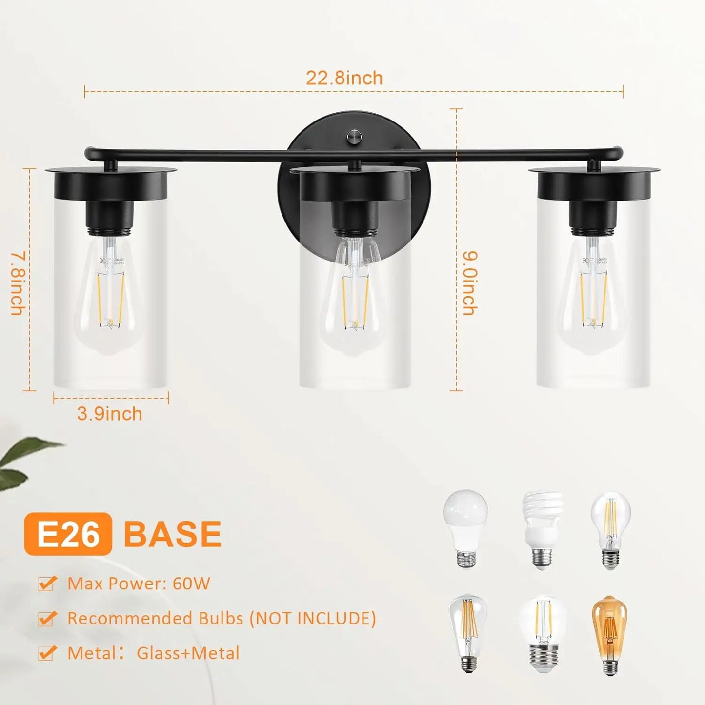 3-Light Bathroom Vanity Light