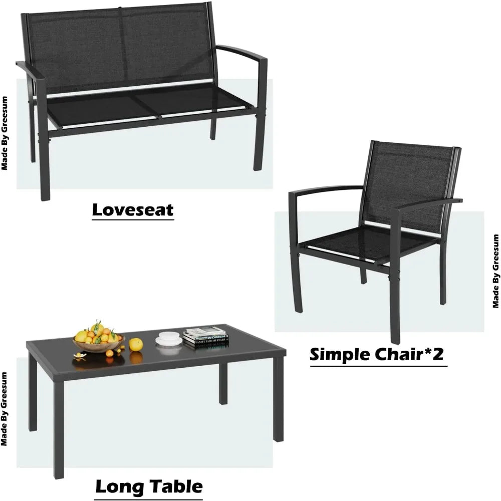 4 Pieces Patio Furniture Set,