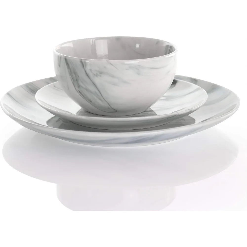 Fine Round Gloss Dinnerware Dish Set,