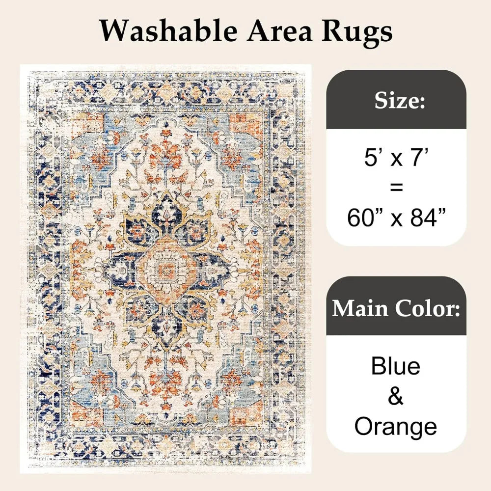 Machine Washable Vintage Design Area Rugs