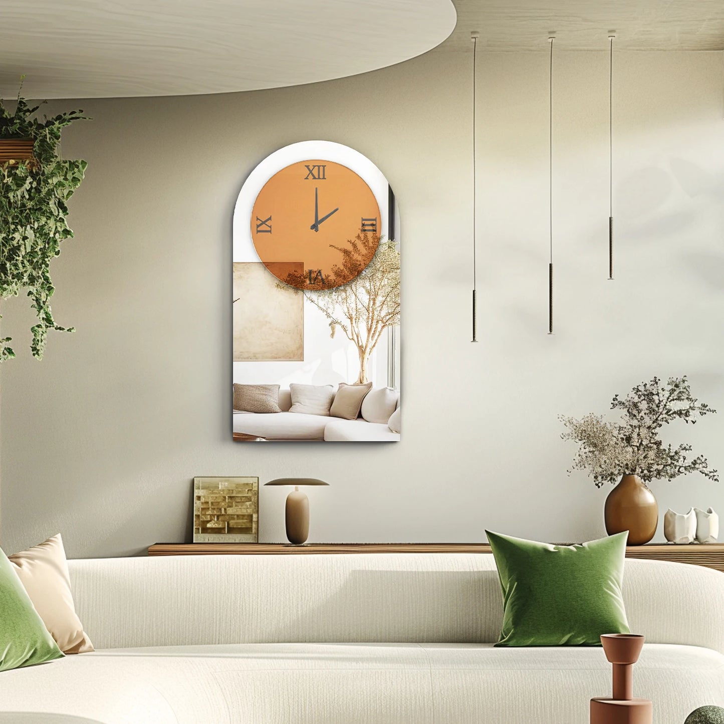 Tinted Glass Wall Mounted Clock for Home