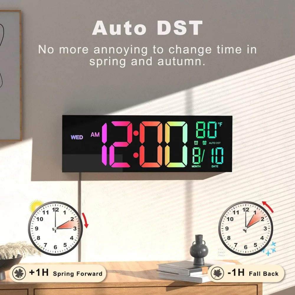 16" Large Digital Wall Alarm Clock