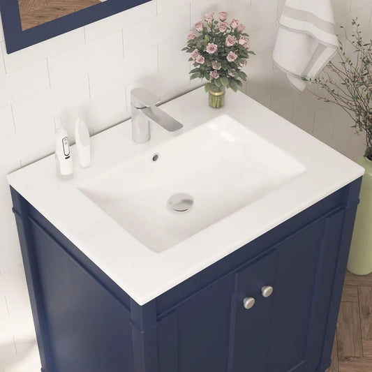 Compact Ceramic Vessel Sink for Bathroom