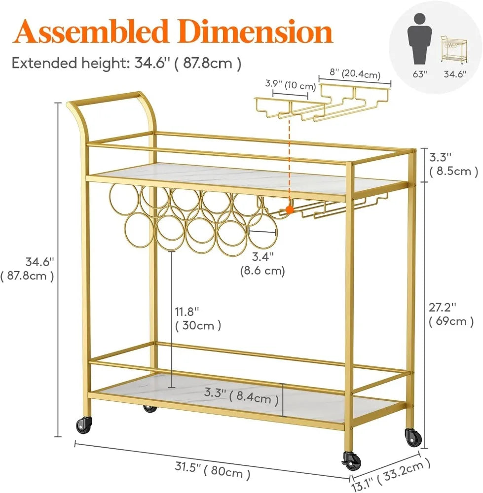 Home Bar Serving Cart,