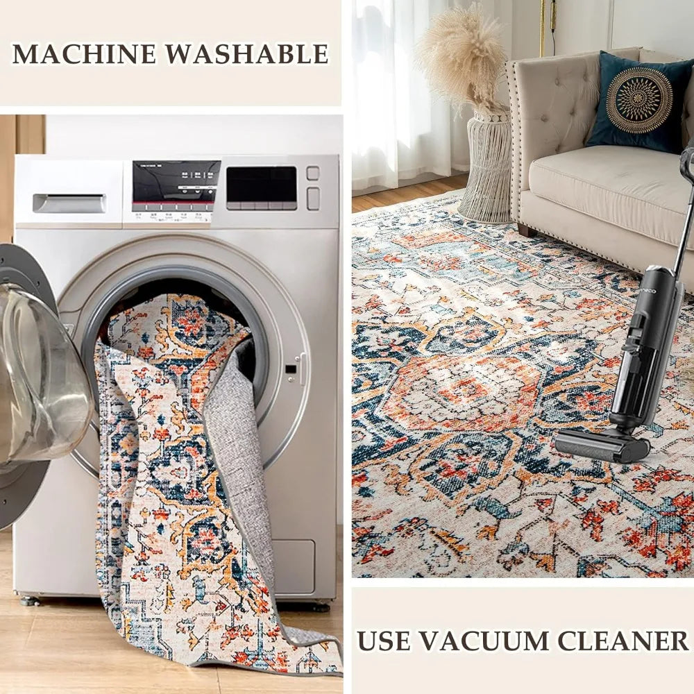 Machine Washable Vintage Design Area Rugs