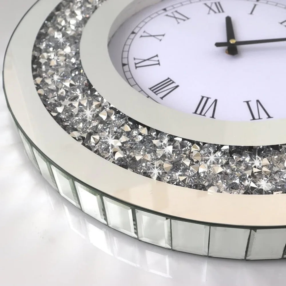 Diamond Mirror Large Wall Clock