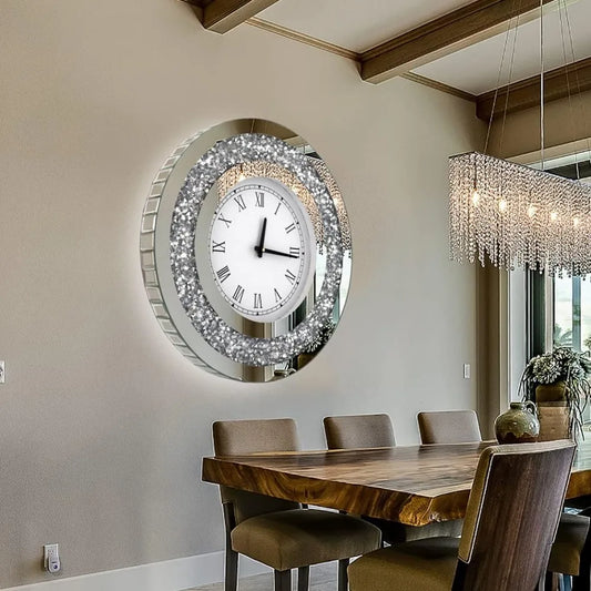 Diamond Mirror Large Wall Clock