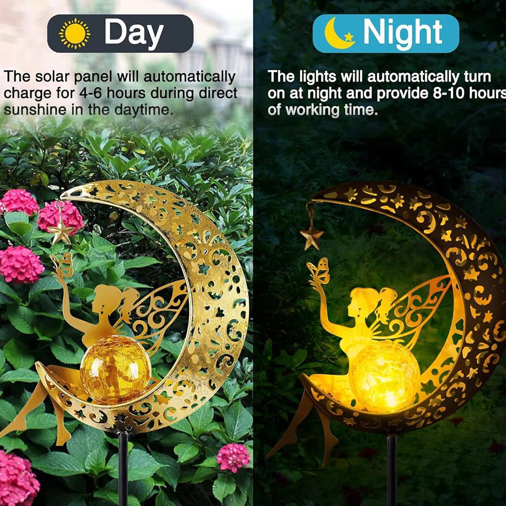 Fairy Moon Figurine Stake Light