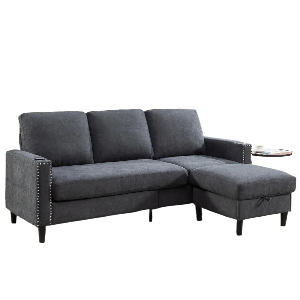 L-Shaped Couch 3 Seats Sofas