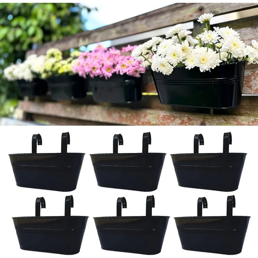 Outdoor Plants Rail Planter Plants (6 Pack, 11.2 Inch)