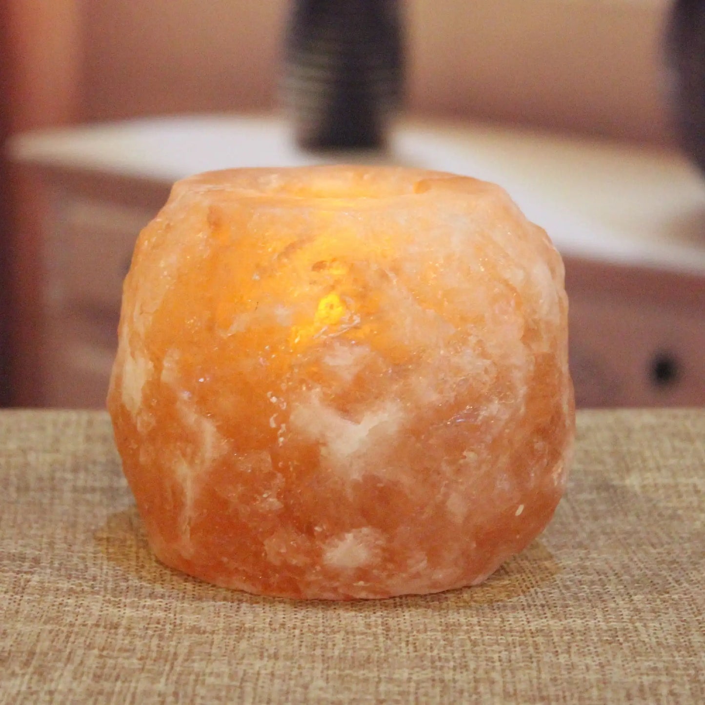 Crystal Salt Candle Holder