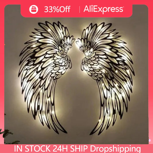 Angel Wings Wall Decoration with Lights