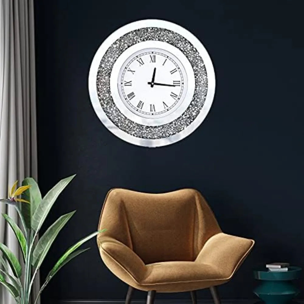 Diamond Mirror Large Wall Clock