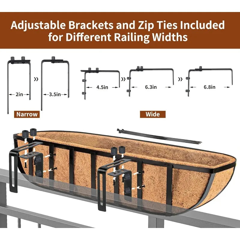 4pcs 30"  Deck Railing Planter