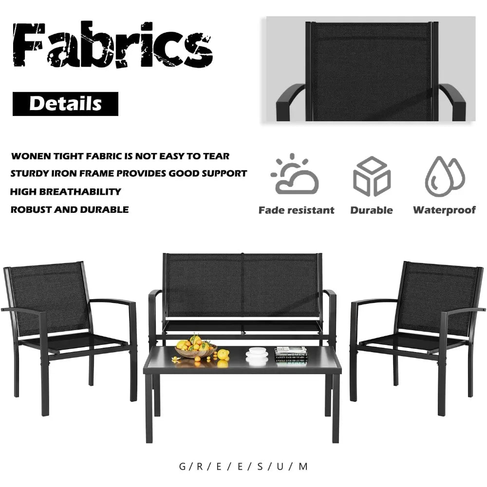 4 Pieces Patio Furniture Set,