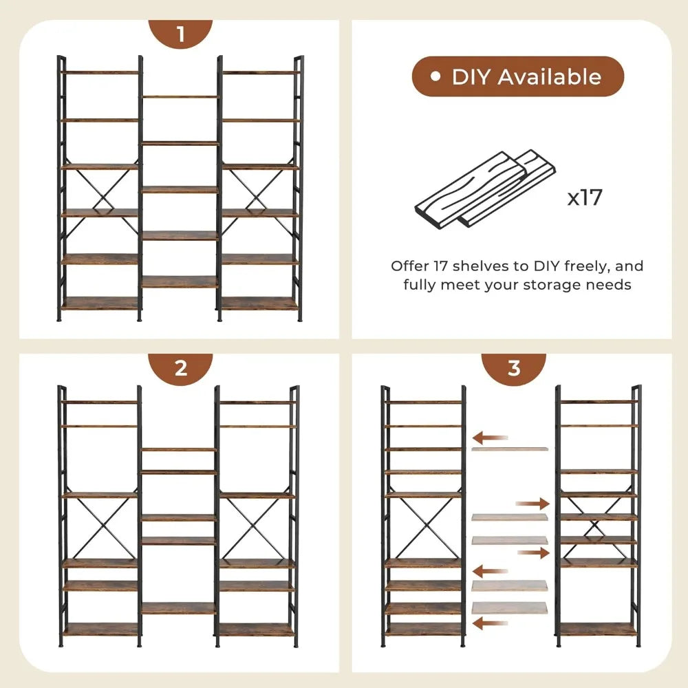 Triple 6 Tier Bookshelf,