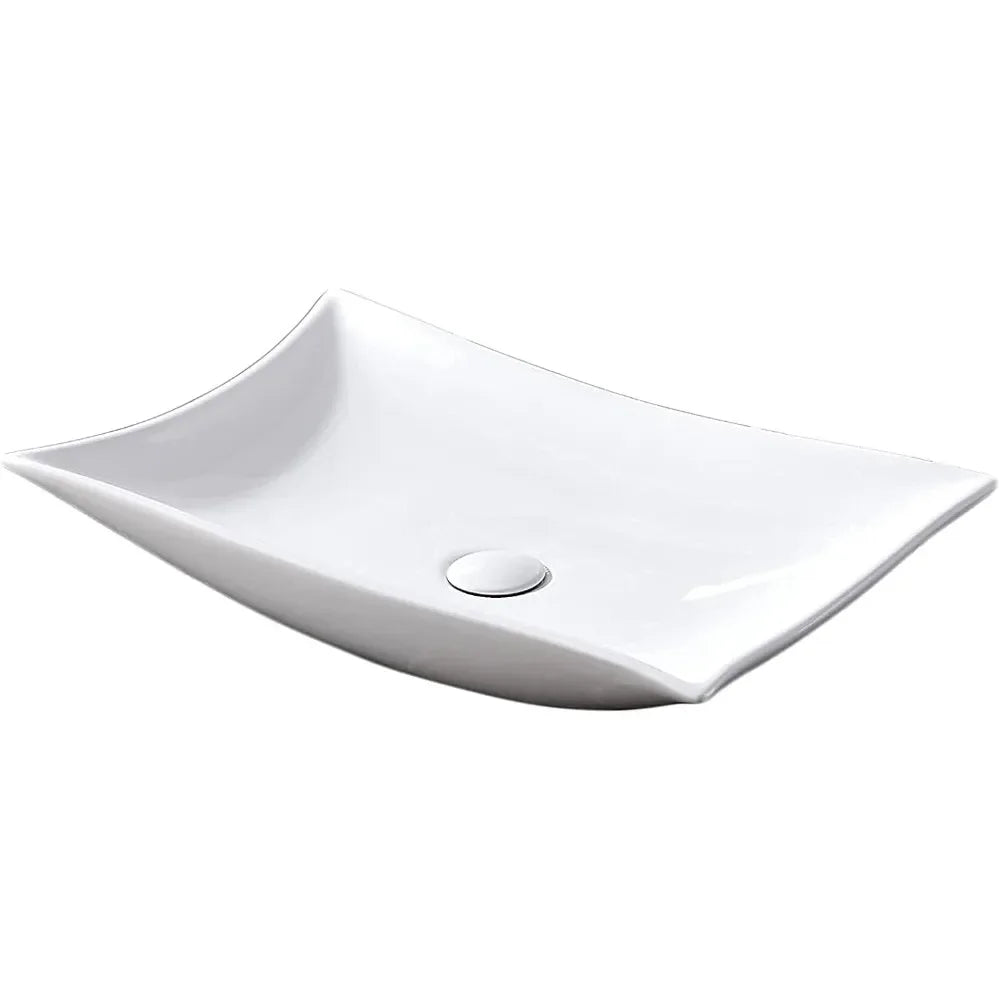 Large Bathroom Sink Countertop Bowl Modern Style Ceramic