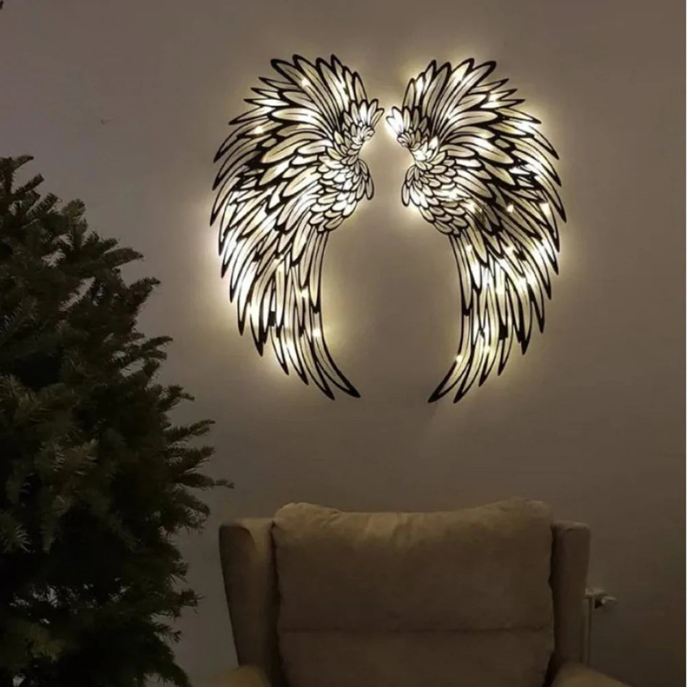 Angel Wings Wall Decoration with Lights