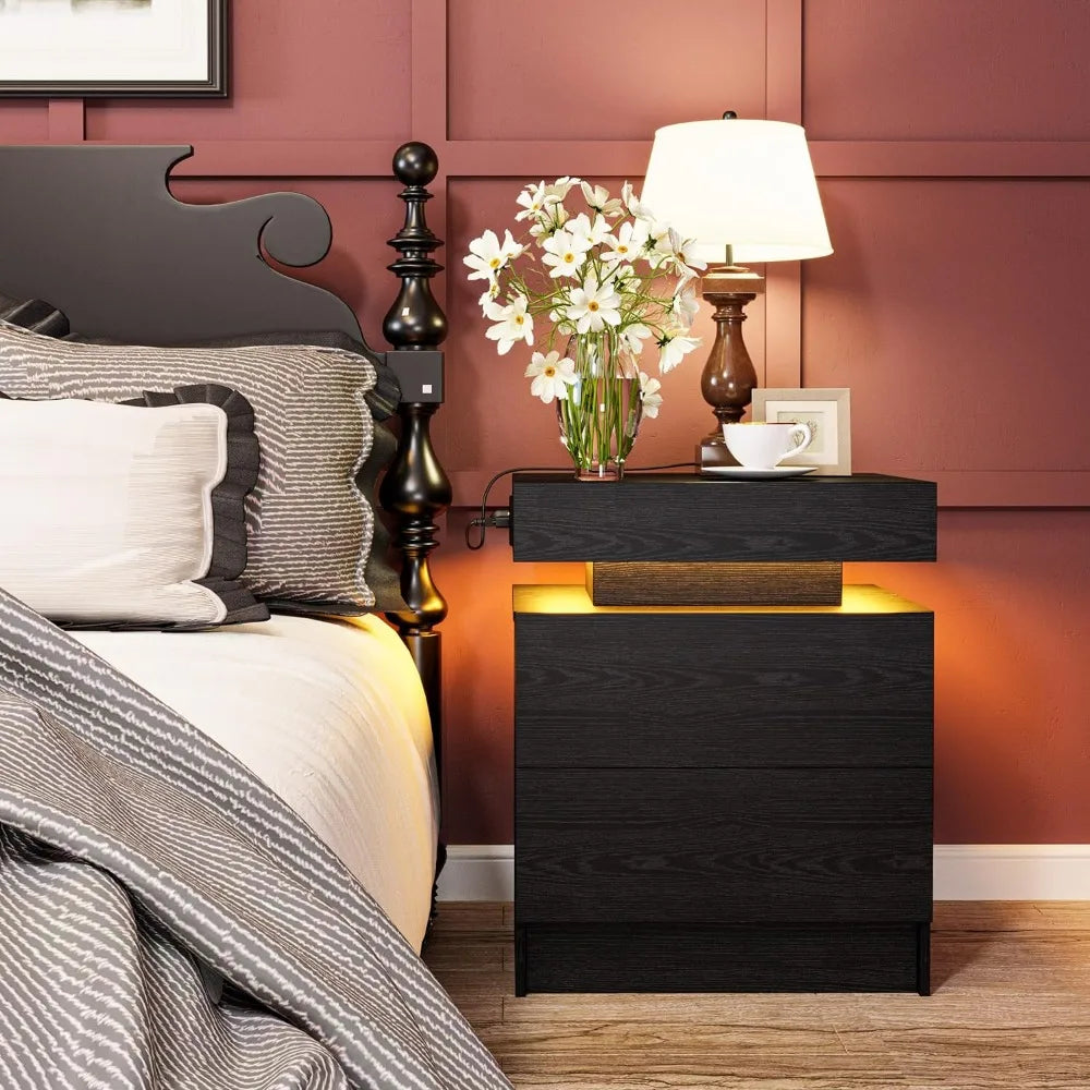 Night Stand with Charging Station,